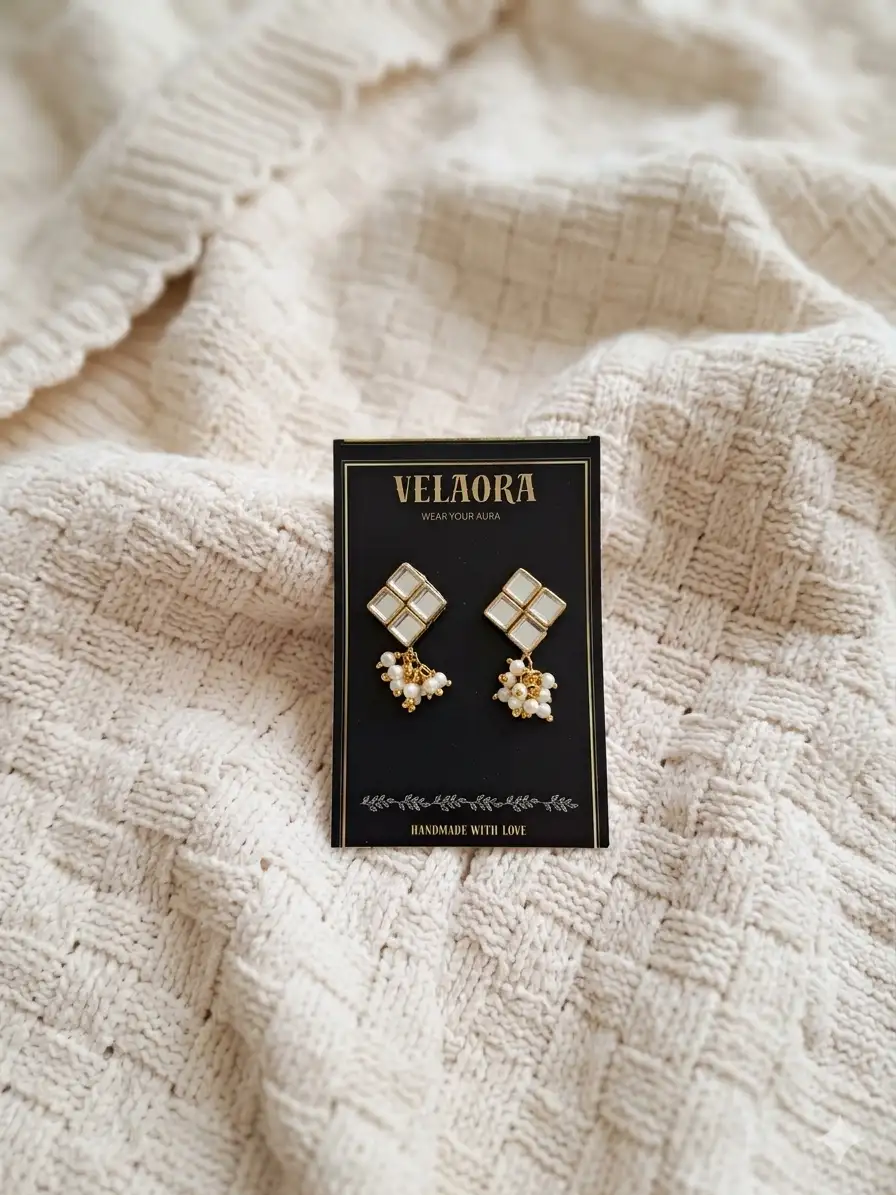 Mirror Drop Earrings for Women | Velaora Jewels by Velaora Jewels